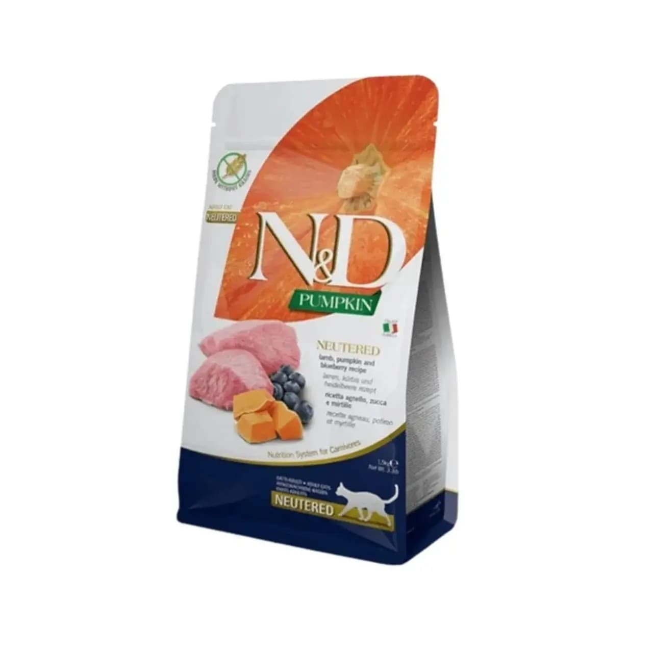 Сухий корм Farmina N&D Grain Free Neutered Adult для дорослих котів ягня гарбуз та чорниця 300 г