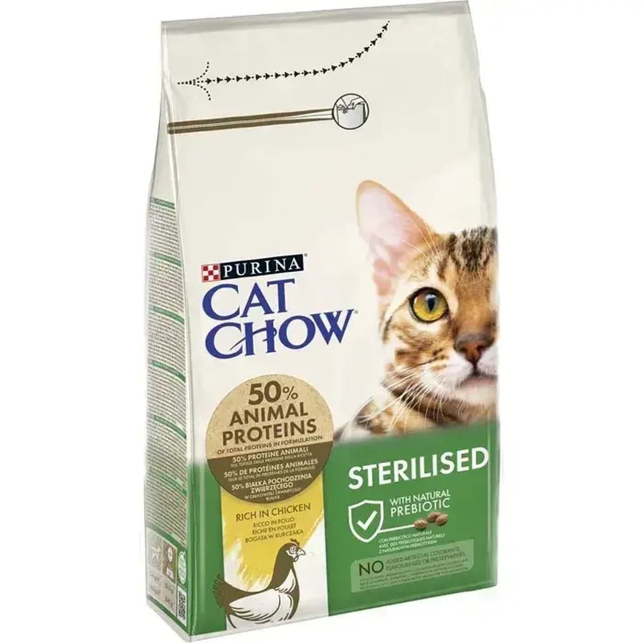 Сухий корм Cat Chow Sterilized для стерилізованих котів з куркою 1.5 кг
