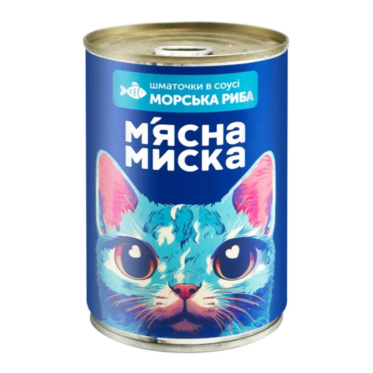 Вологий корм М'ясна миска для котів шматочки в соусі з морською рибою 415 г 