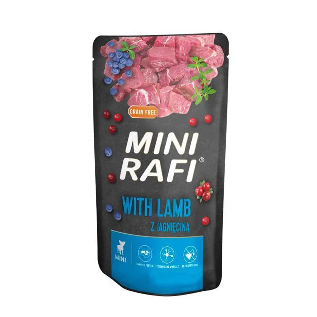 Вологий корм Dolina Noteci Rafi Mini з ягням 150 г