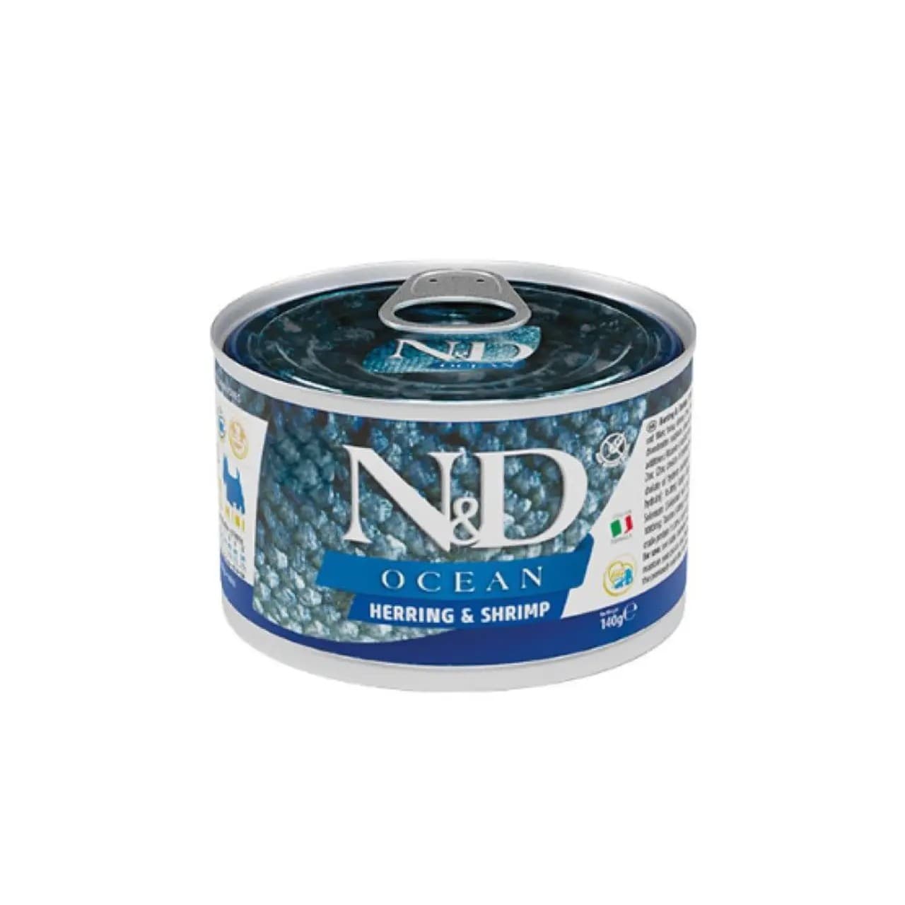 Вологий корм Farmina N&D Grain Free Mini Adult оселедець та креветка 140 г