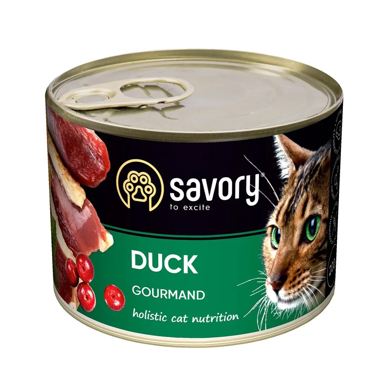 Вологий корм Savory вибагливих котів з качкою 200 г