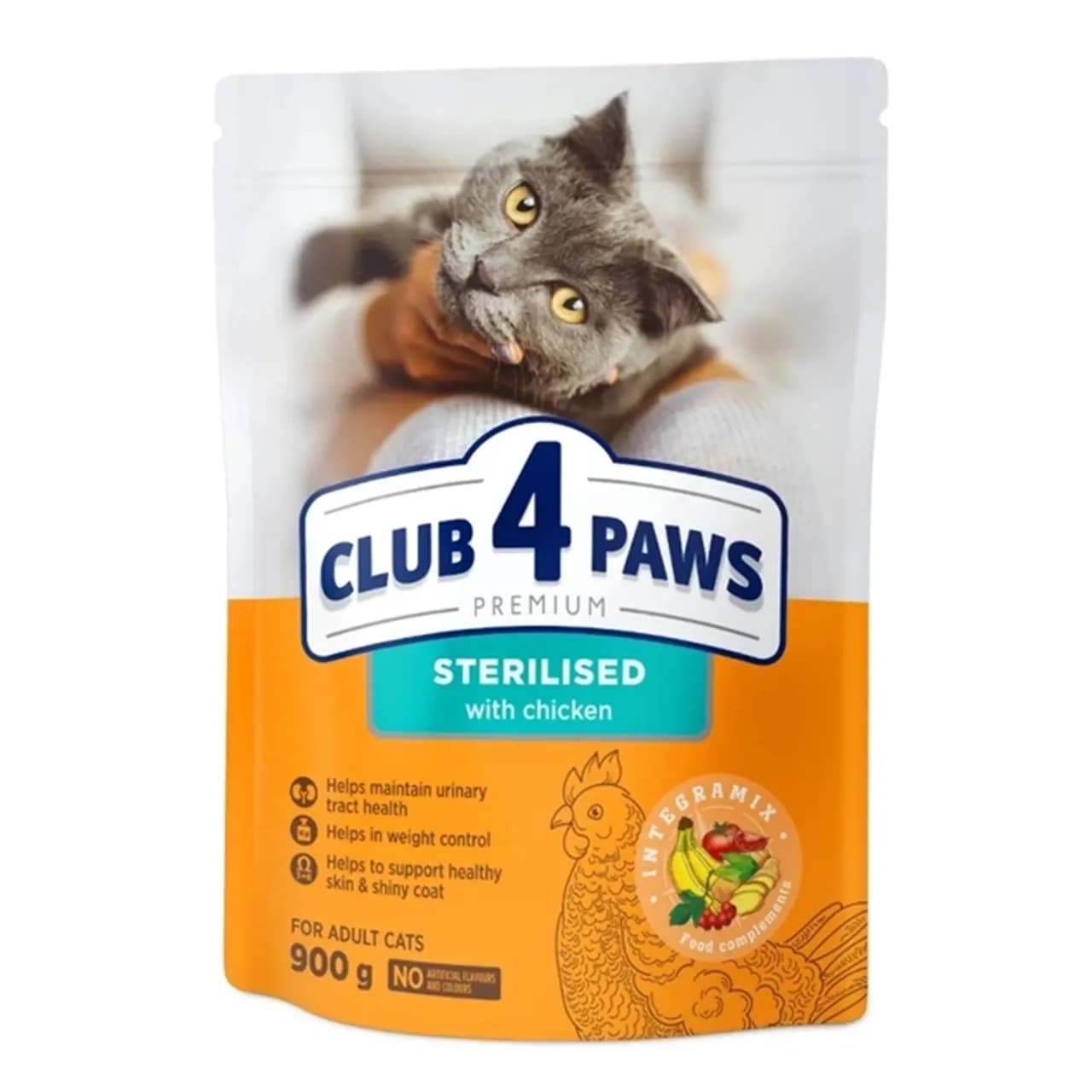 Сухий корм Club 4 Paws Sterilised з куркою 900 г