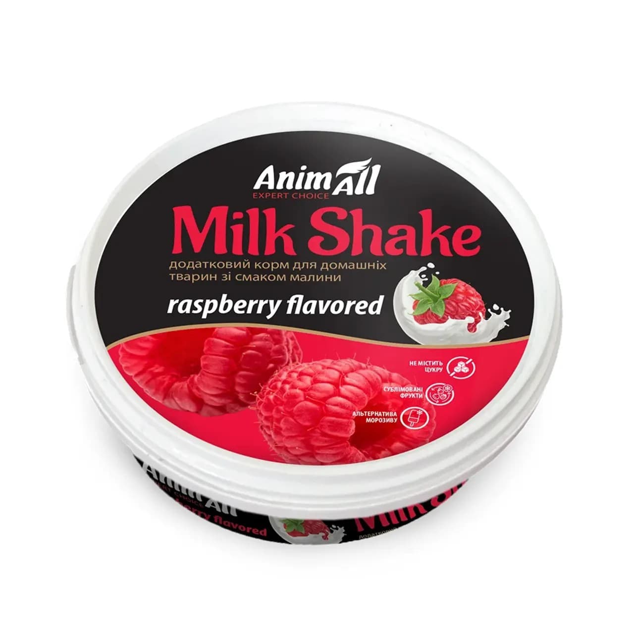 Додатковий корм AnimAll MilkShake для котів та собак зі смаком малини 30 г