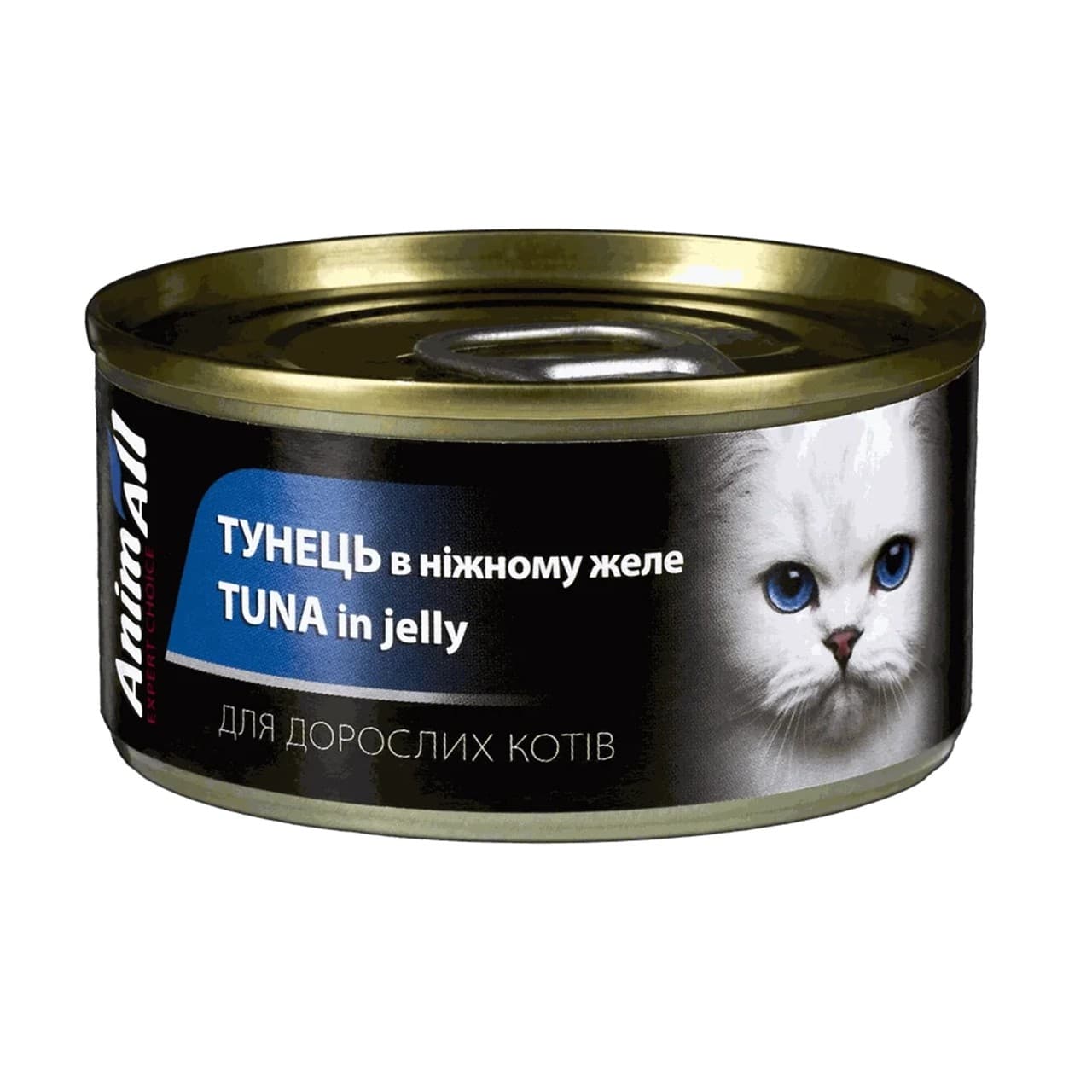 Вологий корм AnimAll для дорослих котів тунець в ніжному желе 85 г