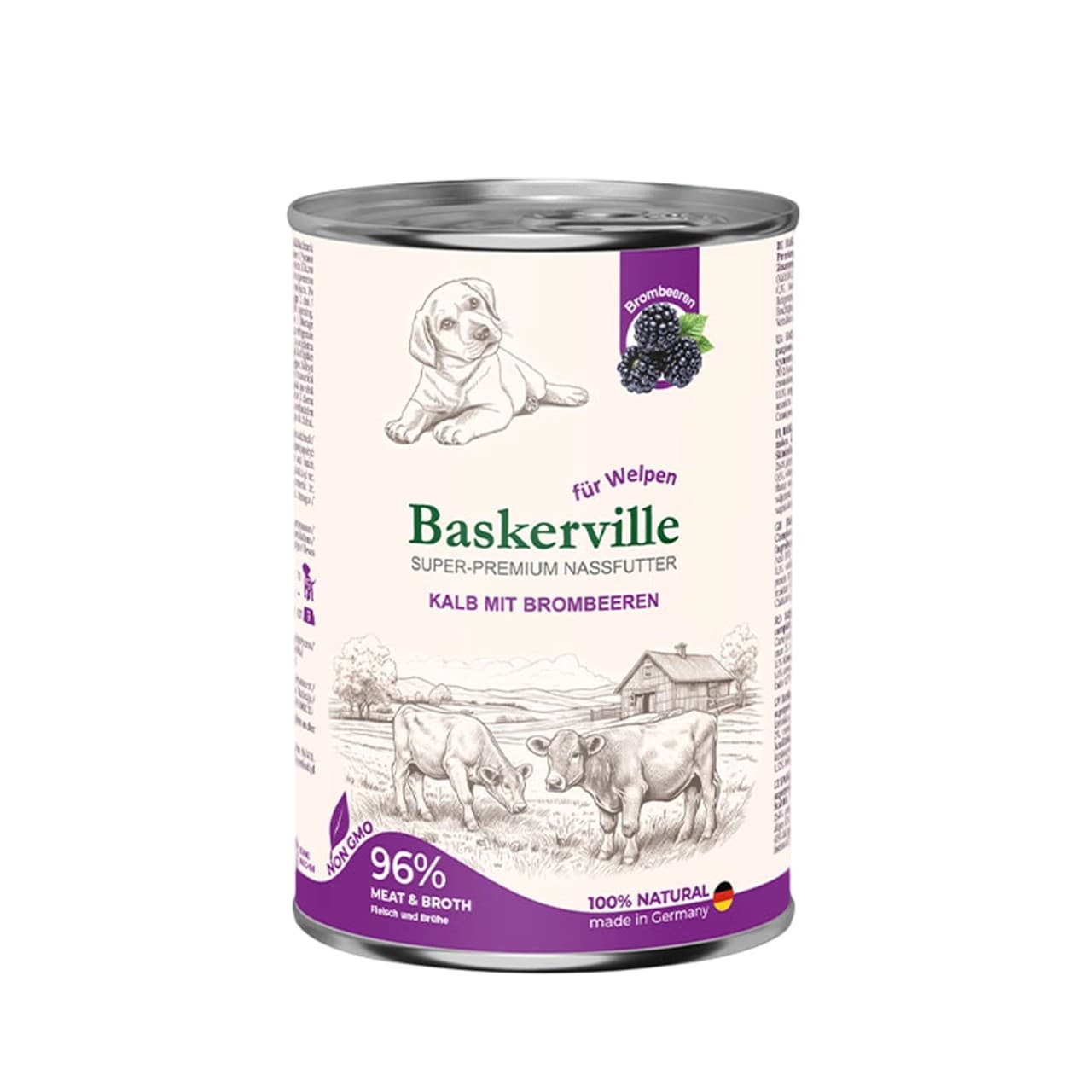 Вологий корм Baskerville для цуценят телятина та ожина 400 г