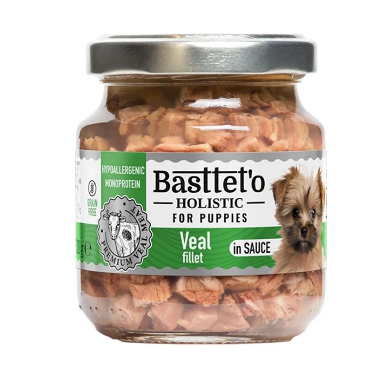 Вологий корм Basttet`o Holistic для цуценят шматочки філе телятини соусі 130 г