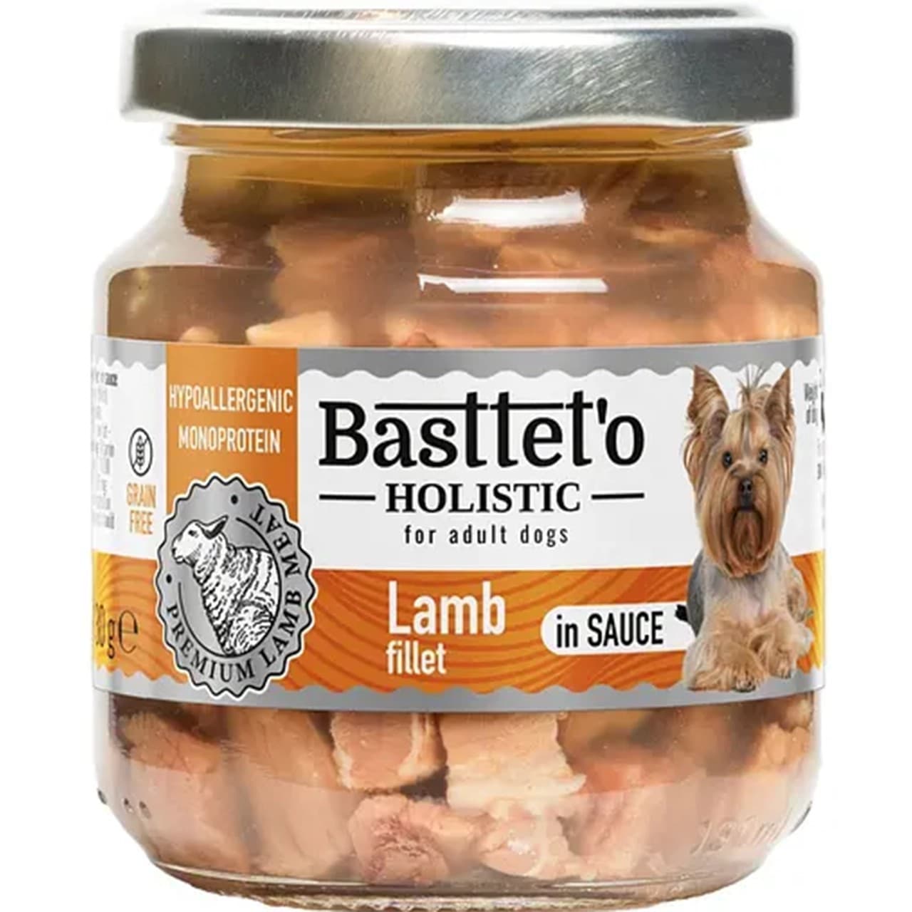 Вологий корм Basttet`o Holistic для дорослих собак шматочки філе ягня соусі 130 г