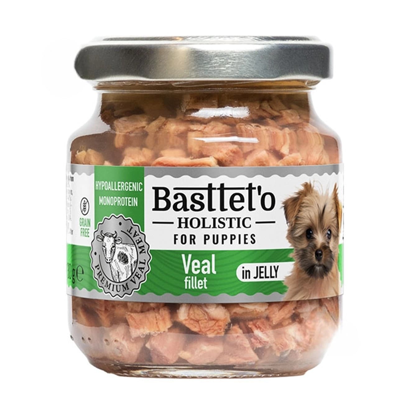 Вологий корм Basttet`o Holistic для дорослих собак філе телятини в желе 130 г