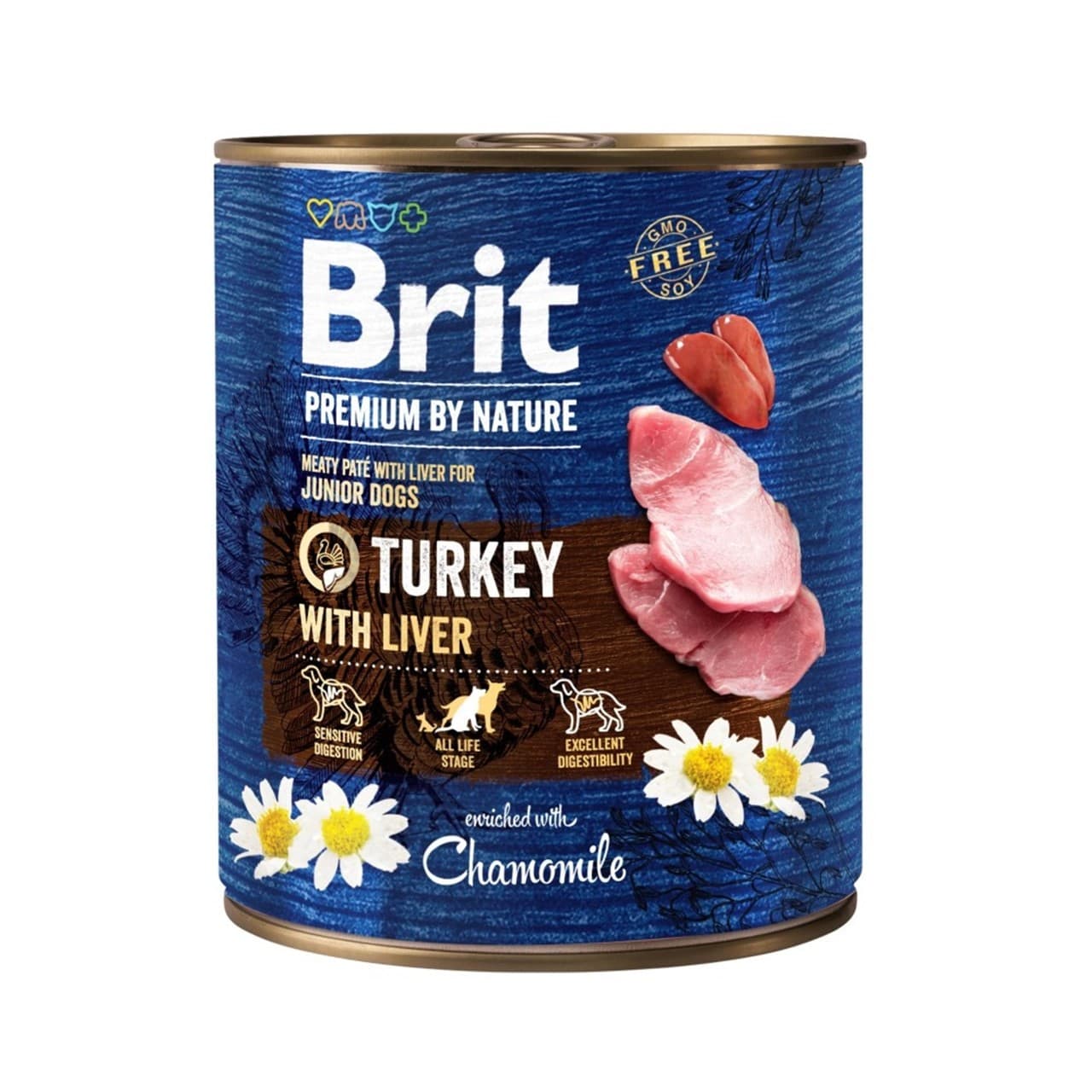 Вологий корм Brit Premium by Nature для собак з індичкою та печінкою 800 г