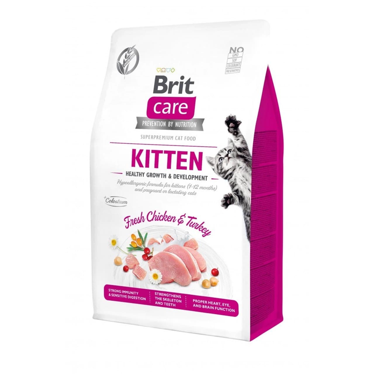 Сухий корм Brit Care Cat Grain Free Kitten Healthy Growth and Development для кошенят з куркою та індичкою 400 г
