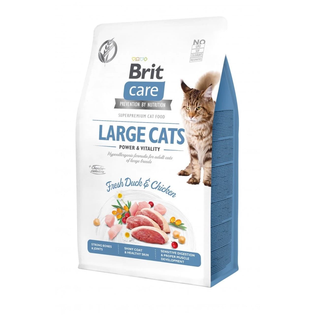 Сухий корм Brit Care Cat Grain Free Large Power Vitality для котів з качкою та куркою 400 г