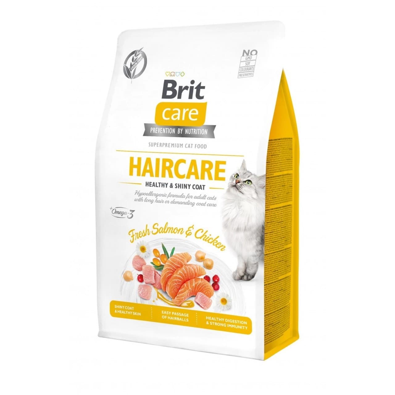 Сухий корм Brit Care Cat Grain Free Haircare Healthy and Shiny Coat для котів з куркою та лососем 400 г