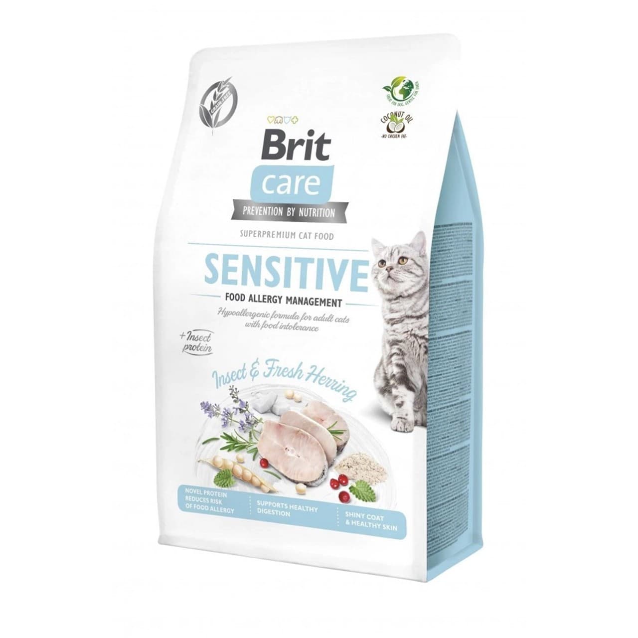 Сухий корм Brit Care Cat Grain Free Insect для дорослих котів з харчовою непереносимістю з комахами та рибою 400 г