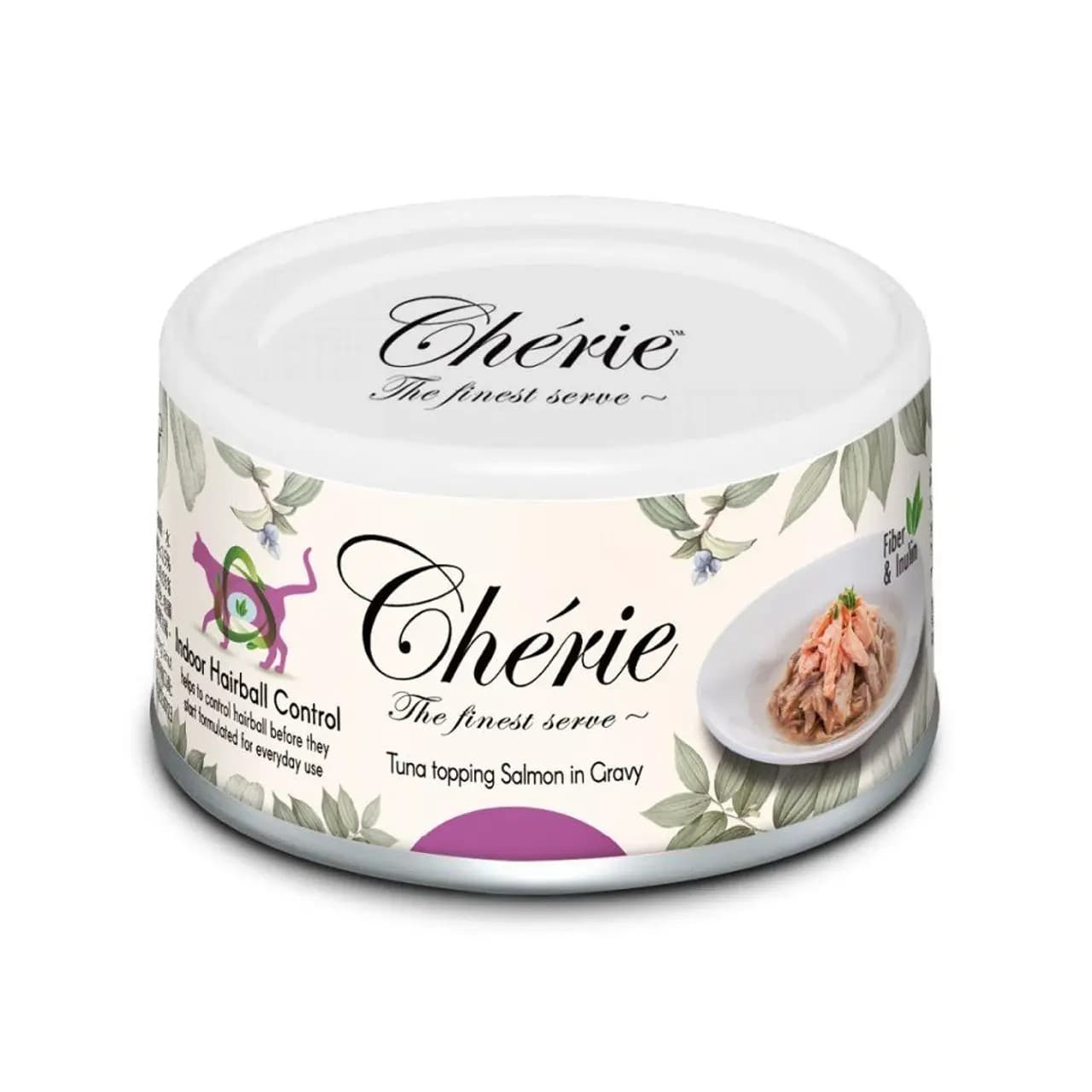 Вологий корм Cherie для котів зі шматочками тунця та лосося у соусі 80 г