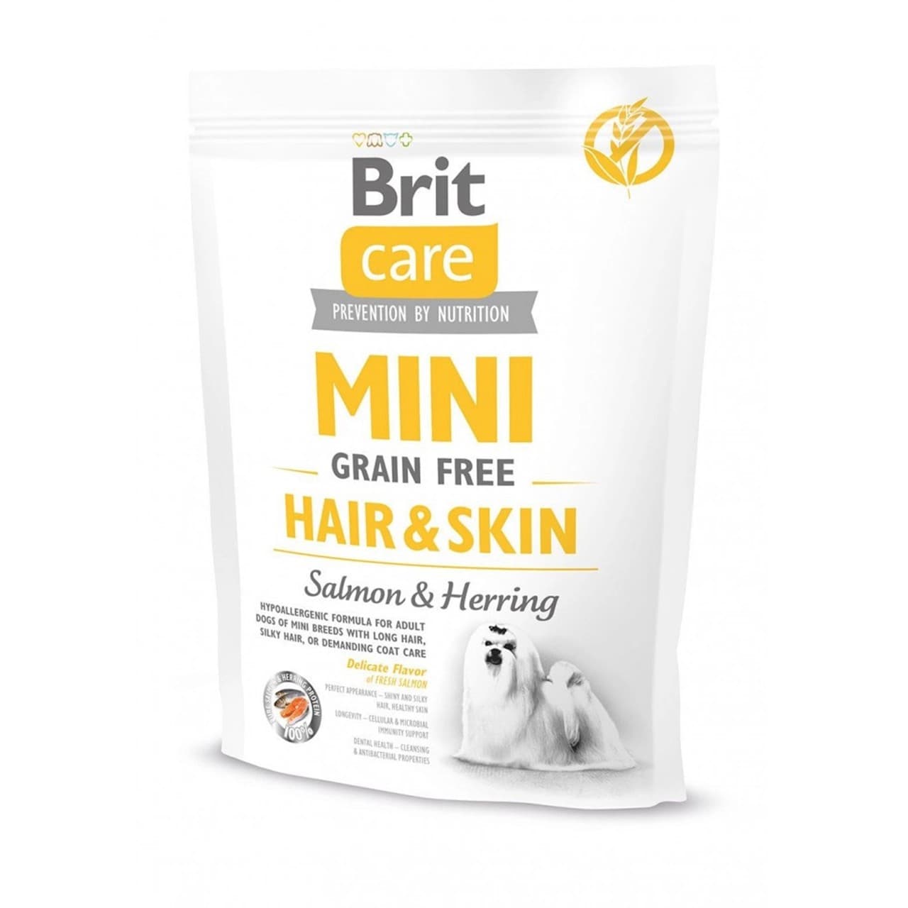 Сухий корм Brit Care Grain Free Mini Hair Skin для собак малих порід з лососем та оселедцем 400 г