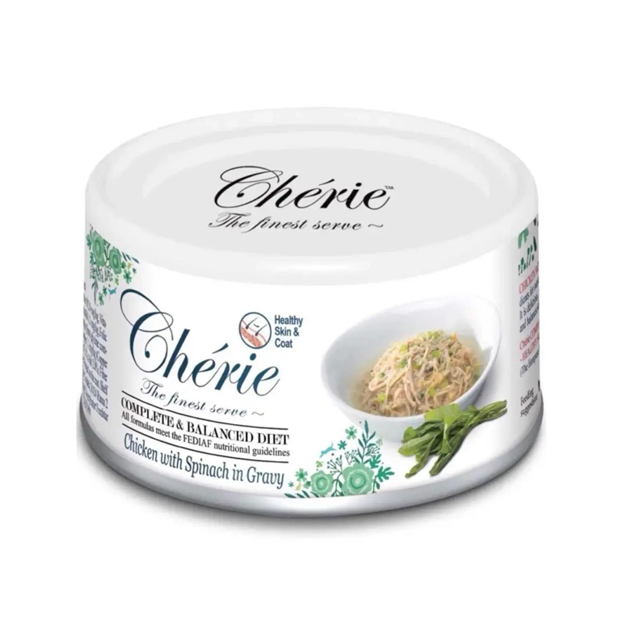 Вологий корм Cherie Complete & Balanced соус для кошенят з куркою та шпинатом 80 г Вологий корм Cherie Complete & Balanced соус для кошенят з куркою та шпинатом 80 г