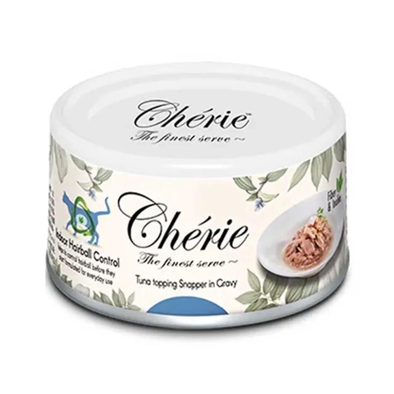 Вологий корм Cherie Hairball Control для котів з тунцем та луціаном в соусі 80 г Вологий корм Cherie Hairball Control для котів з тунцем та луціаном в соусі 80 г