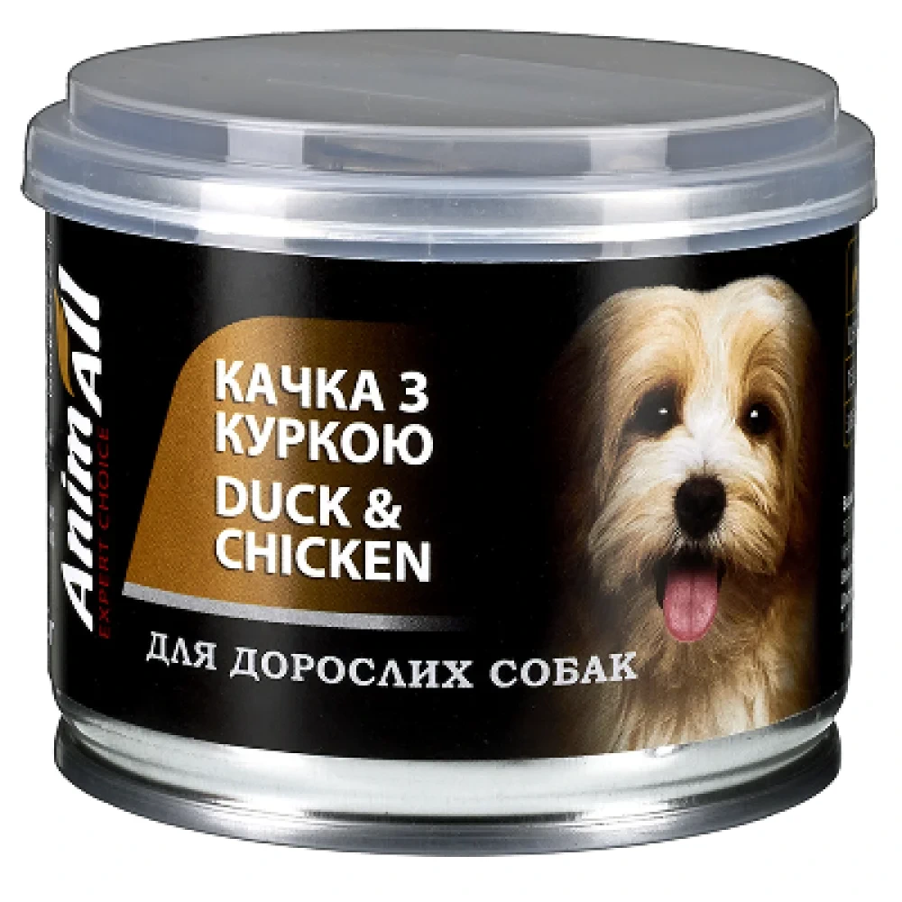 Вологий корм AnimAll для собак качка з куркой в ніжному желе 195 г