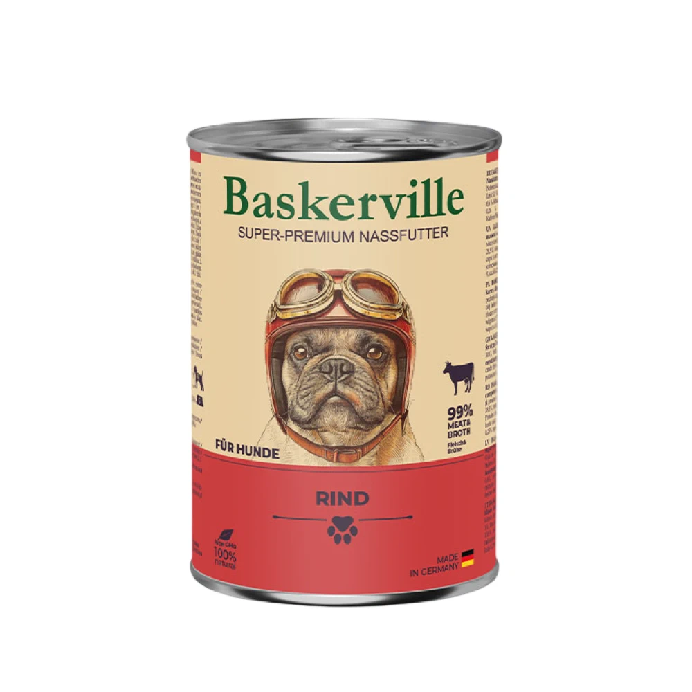 Консервований корм Baskerville для собак яловичина 400 г