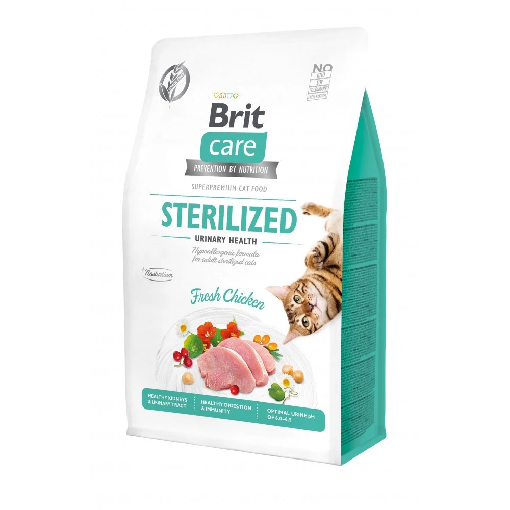 Корм сухий Brit Care Cat Grain Free Sterilized Urinary Health для стерилізованих котів з куркою 400 г