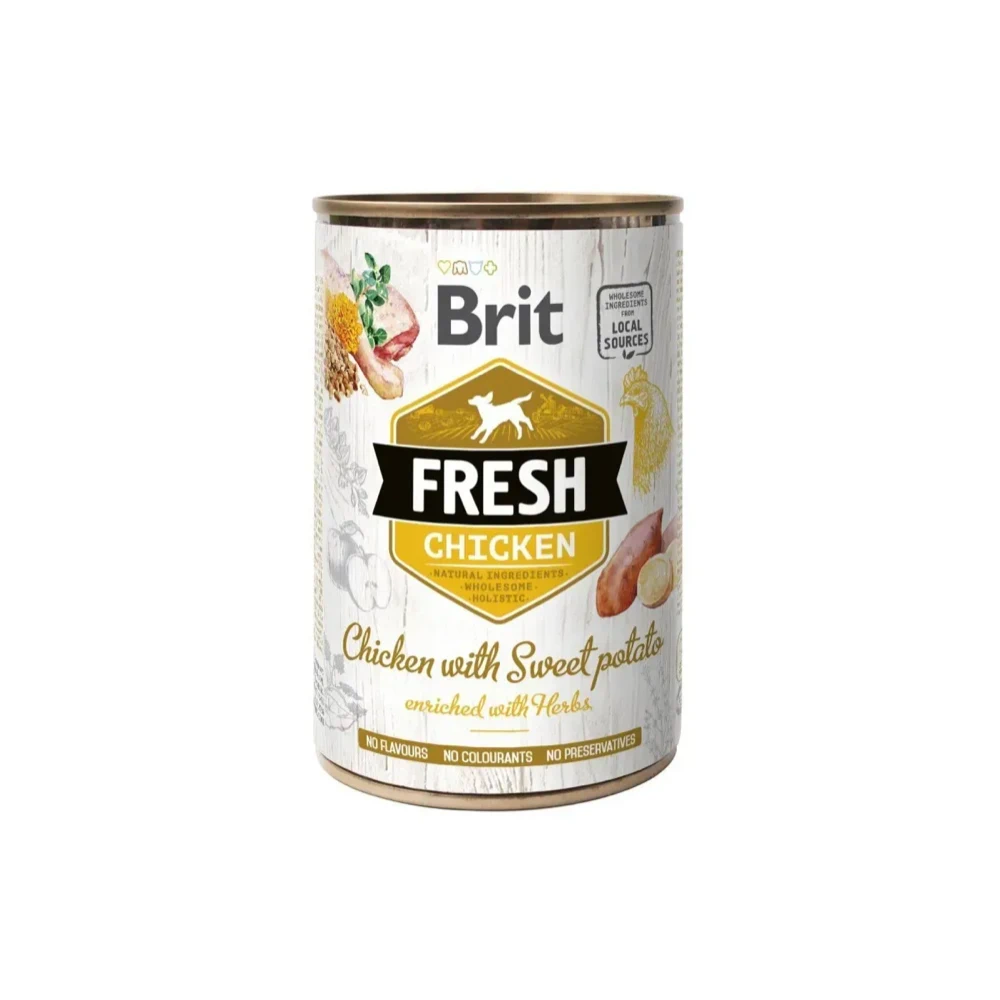 Вологий корм для собак Brit Fresh Chicken & Sweet Potato з куркою і бататом 400 г