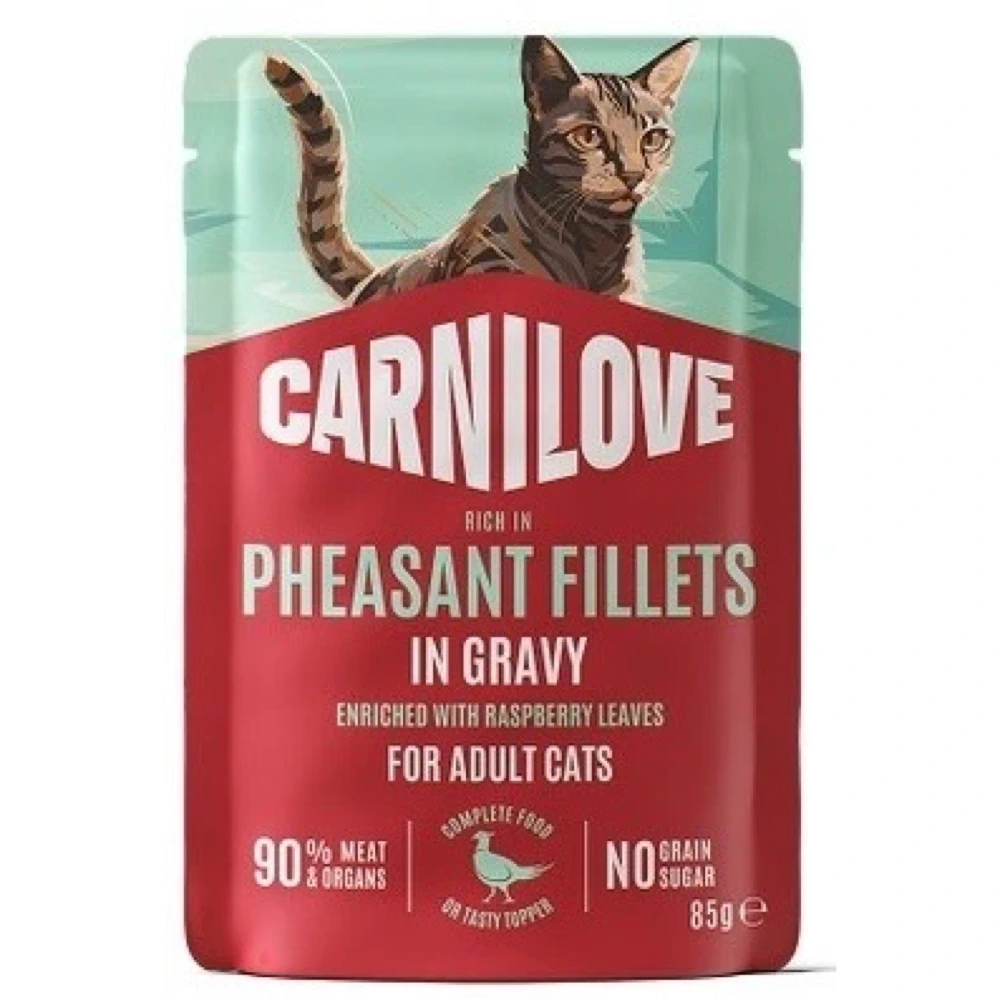 Вологий корм Carnilove Gravy Pheasant With Raspberry Leaves для котів з фазаном 85 г