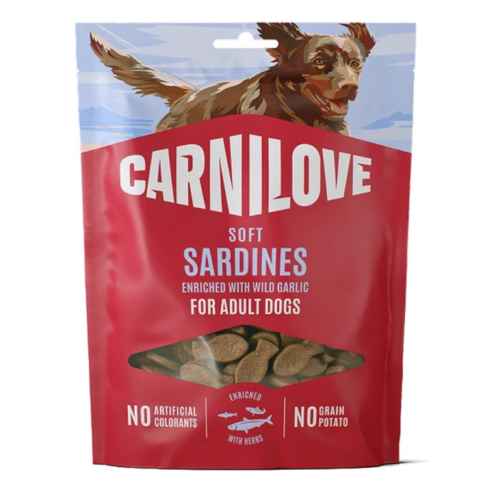 Ласощі Carnilove Soft Snack Sardines with Wild garlic для собак м'які сардини і дикий часник 200 г