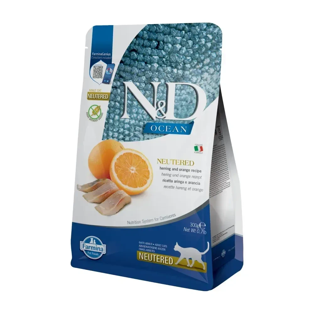 Сухий корм Farmina N&D Grain Free Ocean Neutered оселедець апельсин 300 г