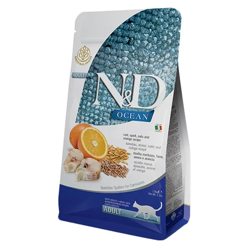 Сухий корм Farmina N&D Ancestral Grain Ocean Adult тріска спельта овес та апельсин 300 г