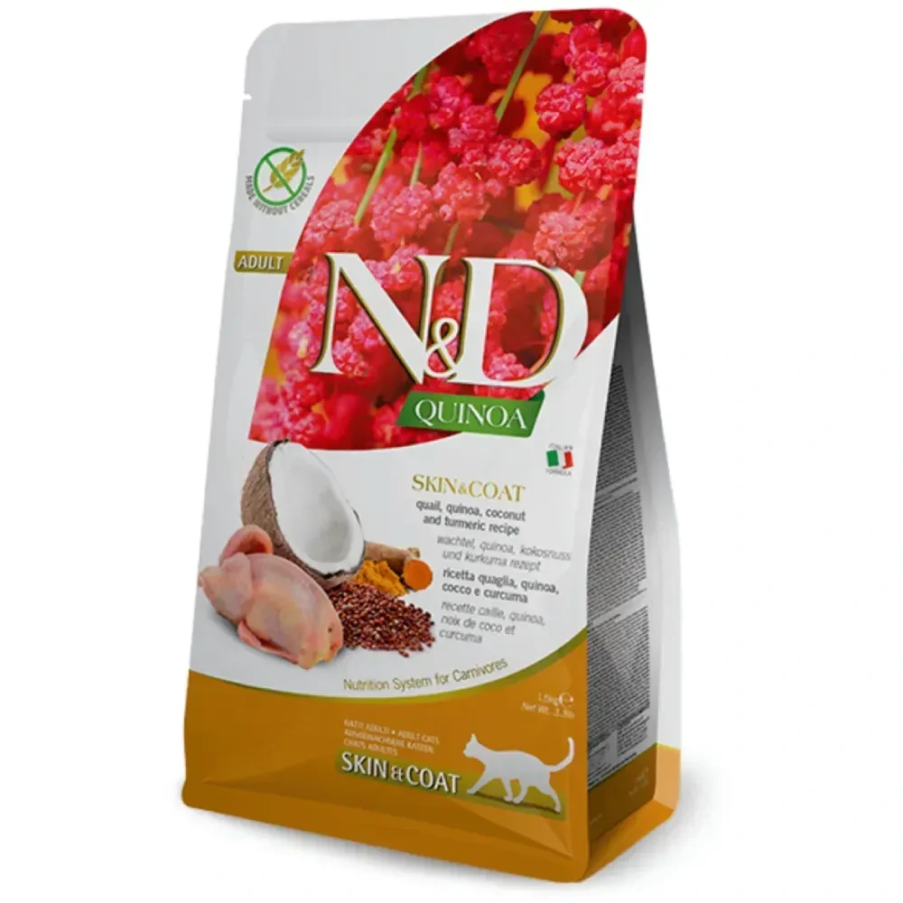 Сухий корм Farmina N&D Grain Free Quinoa Skin & Coat Adult перепілка кіноа кокос та куркума 300 г