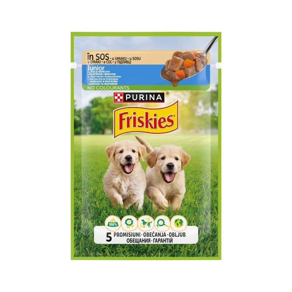 Вологий корм для цуценят Friskies Junior курка та морква 85 г