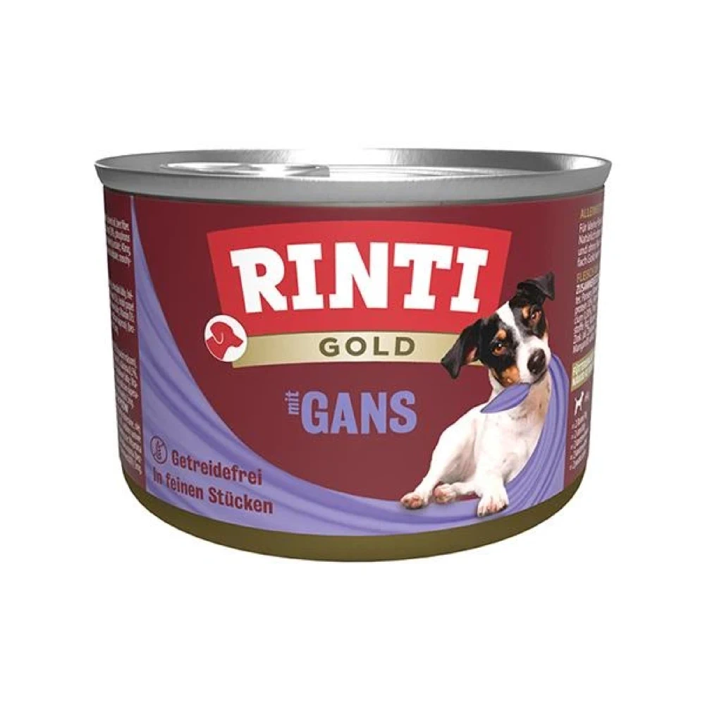 Вологий корм Rinti Gold mit Gans для собак з гусаком 185 г