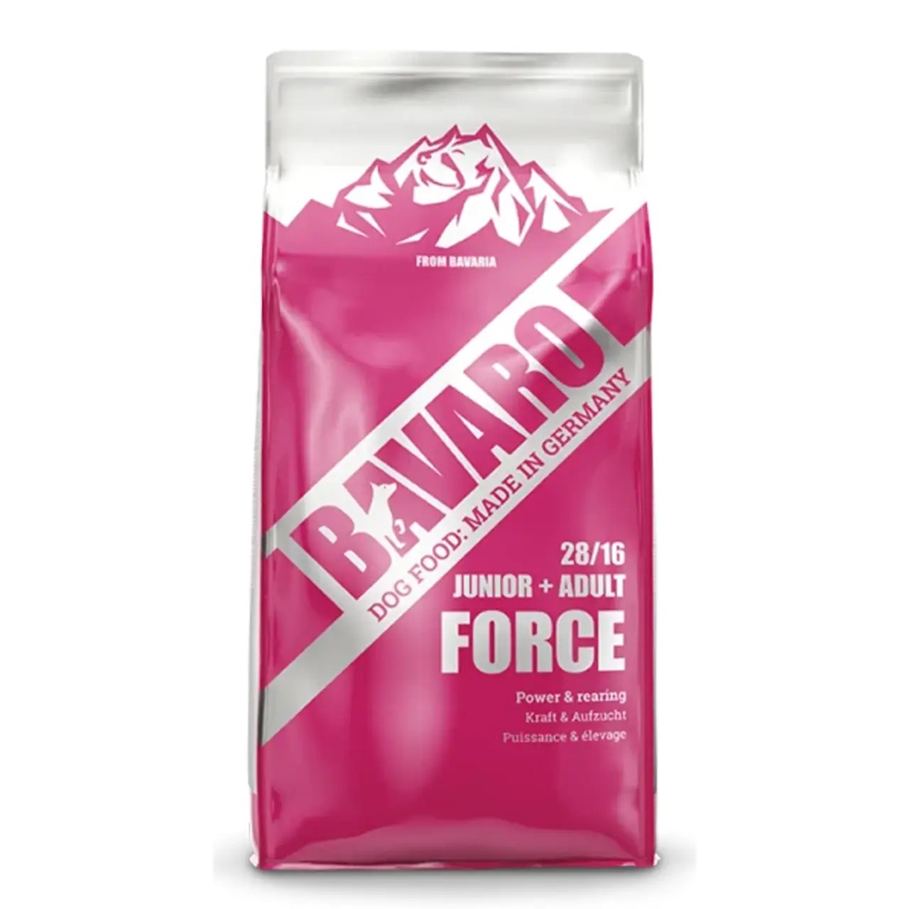 Cухий корм для собак Bavaro Junior + Adult Force 28/16 домашня птиця 18 кг Cухий корм для собак Bavaro Junior + Adult Force 28/16 домашня птиця 18 кг